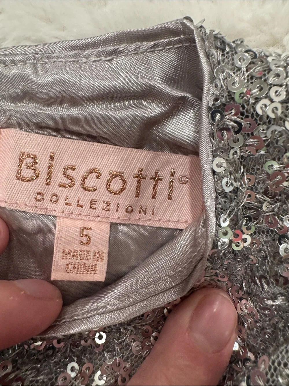 Biscotti Sequin Kids Dres with bow